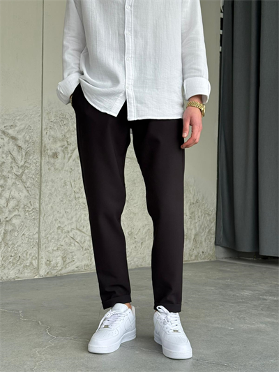 Slimfit Double Paça Siyah Jogger Pantolon