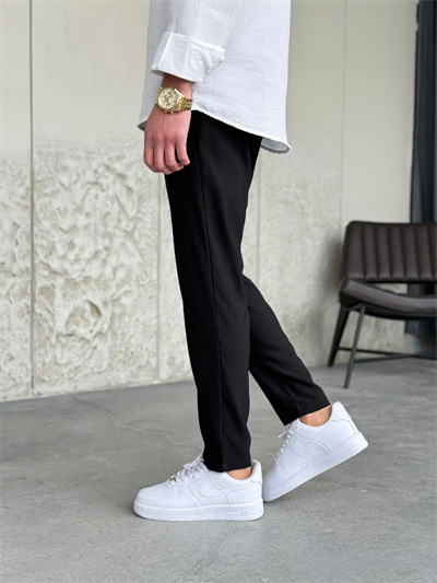 Slimfit Likralı Jogger Siyah Pantolon 