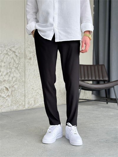 Slimfit Likralı Jogger Siyah Pantolon 