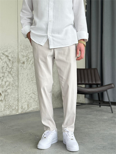 Slimfit Likralı Taş Rengi Jogger Pantolon