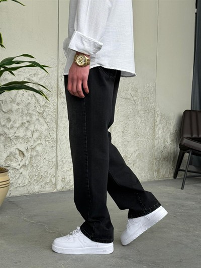 Taşlamalı Füme Baggy Pantolon