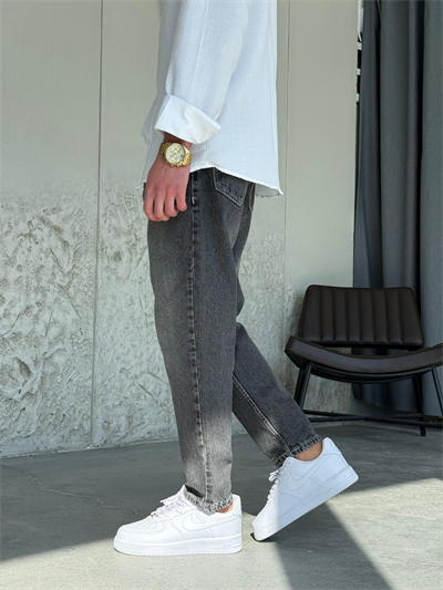 Taşlamalı Gri Boyfrıend Pantolon 