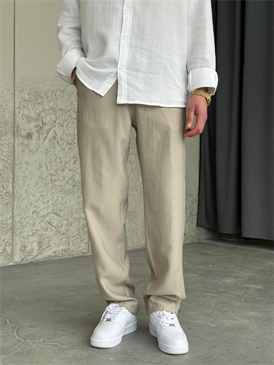 Tensel Kumaş Krem Regular Kalıp Pantolon