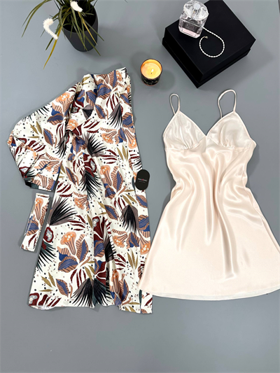 Alina Saten Gecelik Set