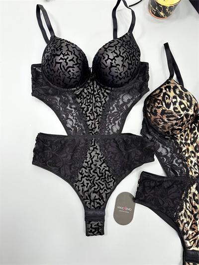 Gold & Black Leopar Bodysuit ( 2li Set )