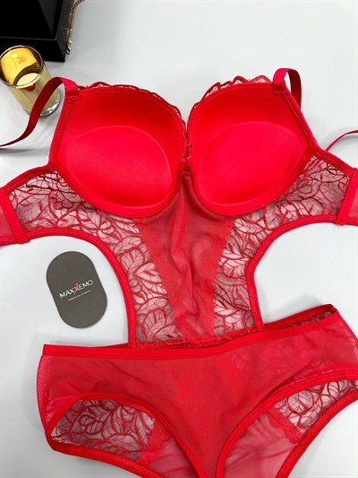 Nova Serisi Destekli Kırmızı BodySuit