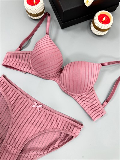 Soft Pembe MX Balenli Sütyen Takım 