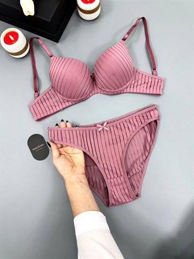Soft Pembe MX Balenli Sütyen Takım 