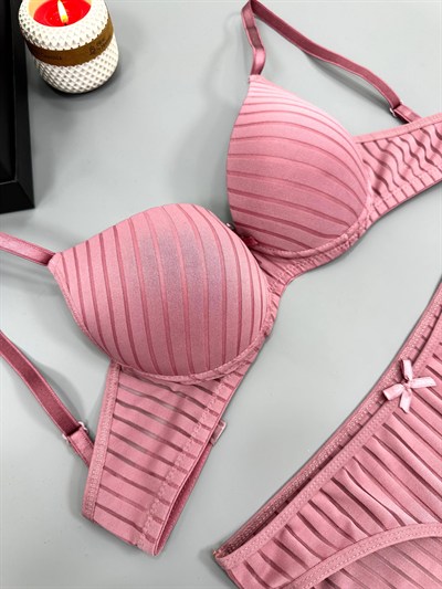 Soft Pembe MX Balenli Sütyen Takım 