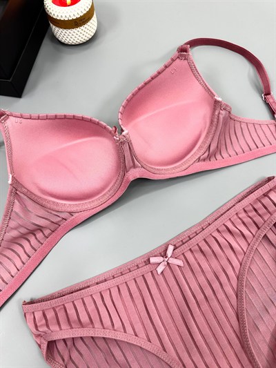 Soft Pembe MX Balenli Sütyen Takım 