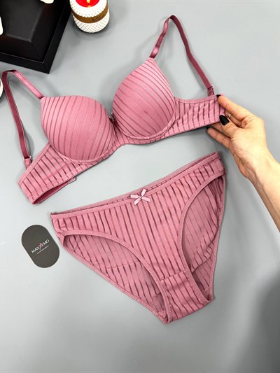 Soft Pembe MX Balenli Sütyen Takım 