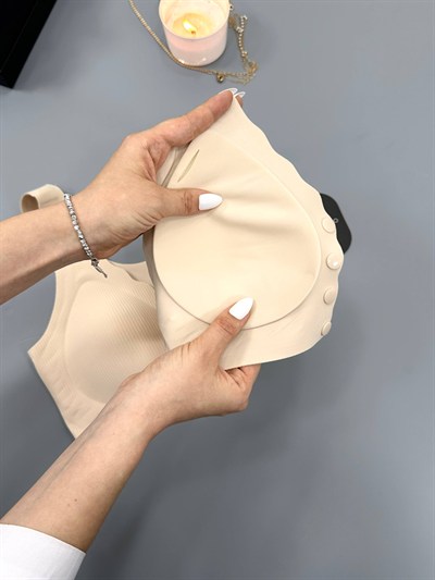 Çıtçıtlı Ten Rengi Lazer Sütyen