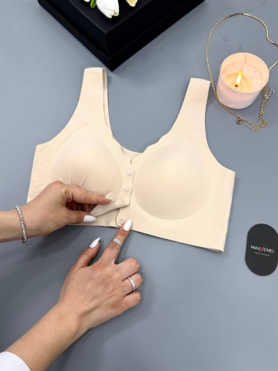 Çıtçıtlı Ten Rengi Lazer Sütyen