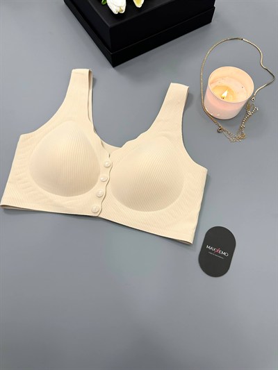 Çıtçıtlı Ten Rengi Lazer Sütyen