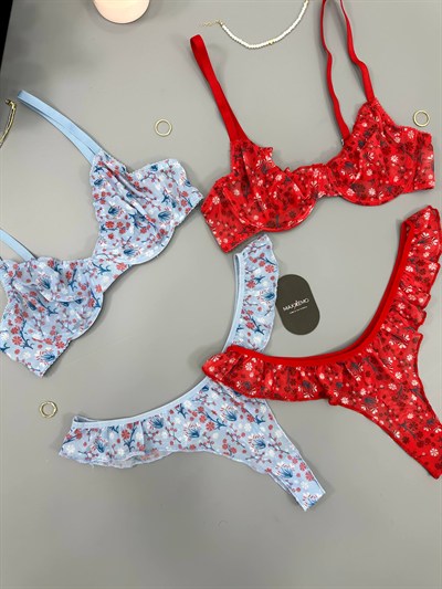 Valeria Kırmızı & Mavi Set ( 4 Parça )
