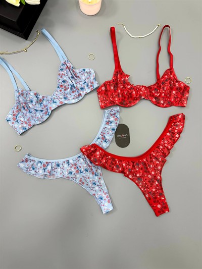 Valeria Kırmızı & Mavi Set ( 4 Parça )