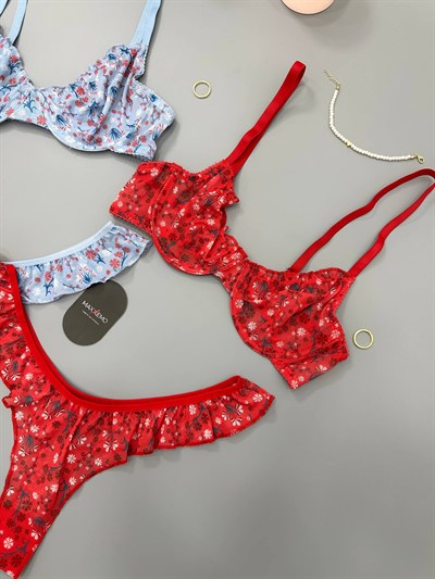 Valeria Kırmızı & Mavi Set ( 4 Parça )