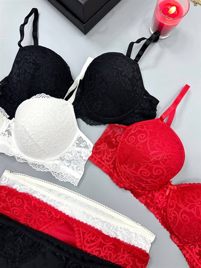 C-Cup Dolgusuz & Destekli 3lü Sütyen Set 