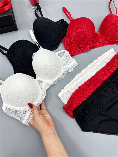 C-Cup Dolgusuz & Destekli 3lü Sütyen Set 