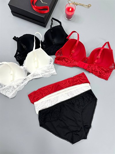 C-Cup Dolgusuz & Destekli 3lü Sütyen Set 