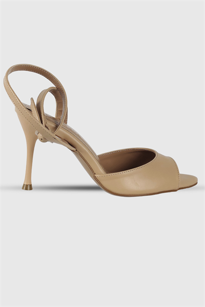 Belinda Nude Mat Bilek Bağlı Sivri Burun Kadın Topuklu Ayakkabı
