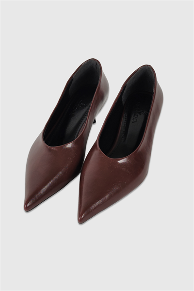 Clara Bordo Rustik Sivri Burun Kadın Stiletto