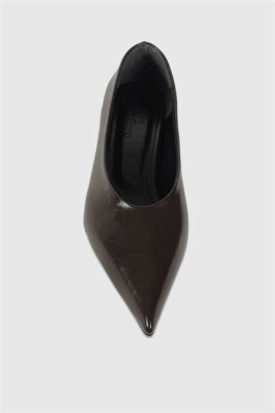 Clara Kahve Rustik Sivri Burun Kadın Stiletto