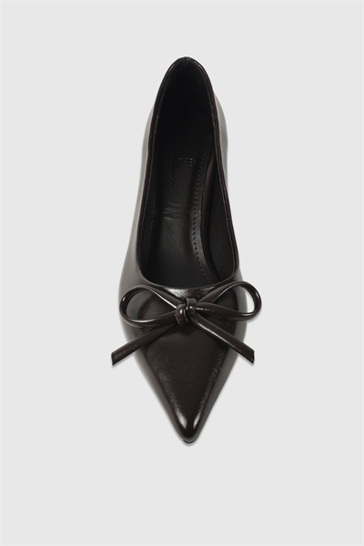 Daphne Kahve Rustik Fiyonk Detay Kadın Stiletto