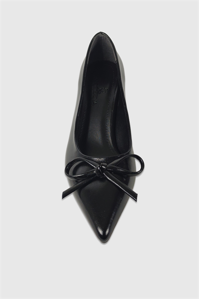 Daphne Siyah Rustik Fiyonk Detay Kadın Stiletto