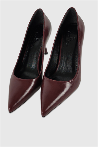 Queen Bordo Rustik Kadın Sivri Burun Stiletto