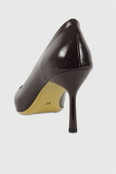 Queen Kahve Rustik Kadın Sivri Burun Stiletto