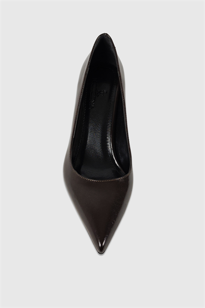 Queen Kahve Rustik Kadın Sivri Burun Stiletto