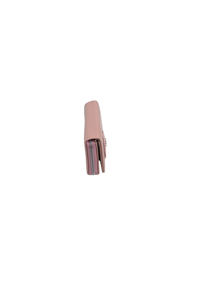 Duki Daso Pembe Kadın Çıtçıtlı ve Fermuarlı Çok Bölmeli Suni Deri Cüzdan Kartlık | SUMMER N4218 PEMBE
