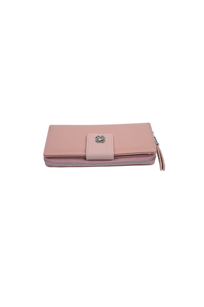 Duki Daso Pembe Kadın Çıtçıtlı ve Fermuarlı Çok Bölmeli Suni Deri Cüzdan Kartlık | SUMMER N4219 PEMBE