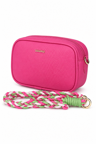 Dukidaso Kadın Pembe Örgü Askılı Mini Omuz Çantası | SUMMER MT1666 PEMBE