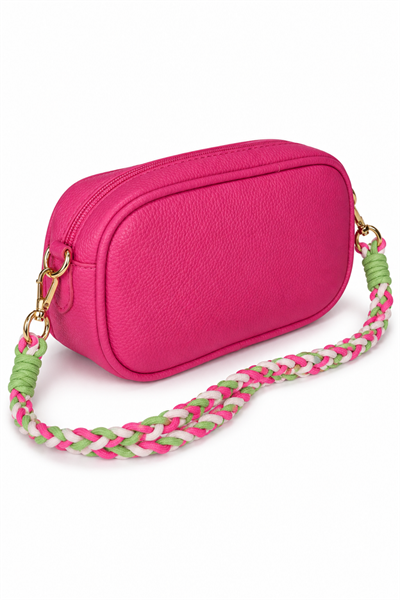 Dukidaso Kadın Pembe Örgü Askılı Mini Omuz Çantası | SUMMER MT1666 PEMBE