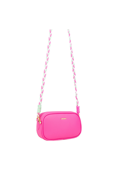 Dukidaso Kadın Pembe Örgü Askılı Mini Omuz Çantası | SUMMER MT1666 PEMBE