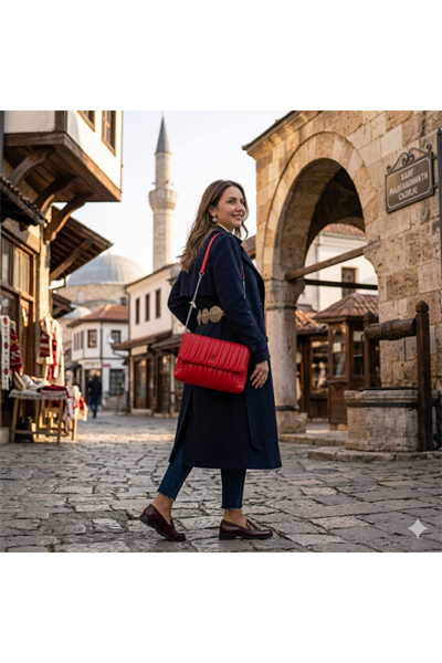 Kırmızı Suni Deri Kadın Kol Çantası | Kırmızı MT1523