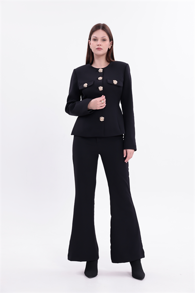 Black Straight Pants