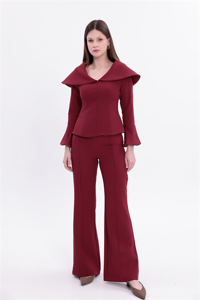 Burgundy Striped Pants