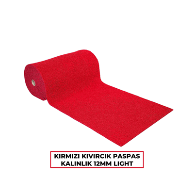 Kırmızı Kıvırcık Paspas 12mm Light