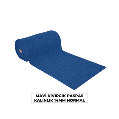 Mavi Kıvırcık Paspas 14mm Normal