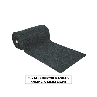 Siyah Kıvırcık Paspas 12mm Light