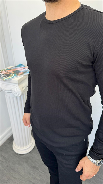 Fitilli Basic Sweatshirt Siyah