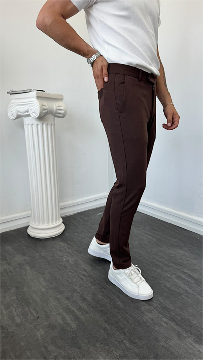 LM Klasik Slimfit Kumaş Pantolon Kahverengi