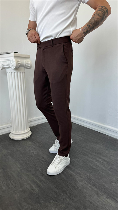 LM Klasik Slimfit Kumaş Pantolon Kahverengi