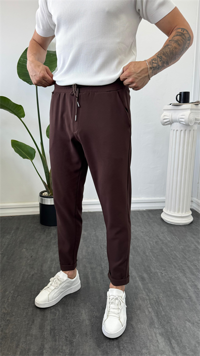 MR Duble Paça Jogger Kahverengi
