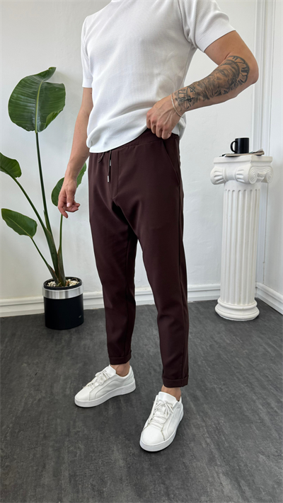 MR Duble Paça Jogger Kahverengi