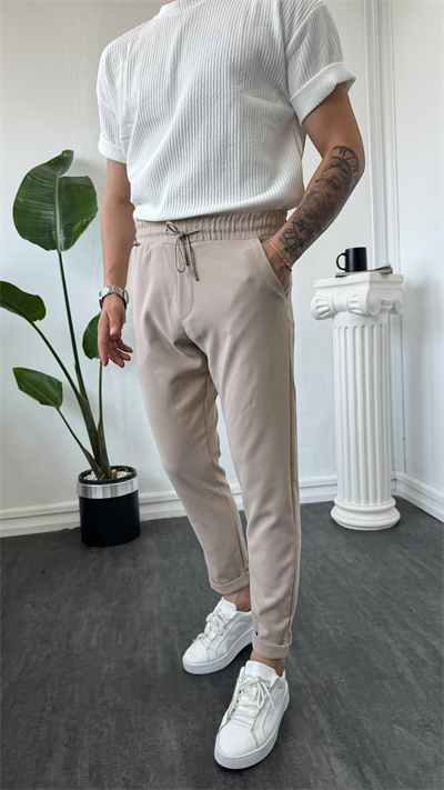 MR Duble Paça Jogger Krem