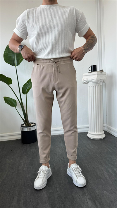 MR Duble Paça Jogger Krem